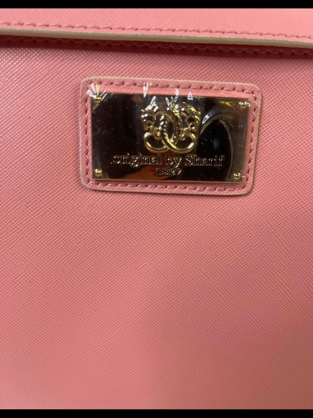 Sharif 1827 Embroidered Pink Satchel with Tassel Accent